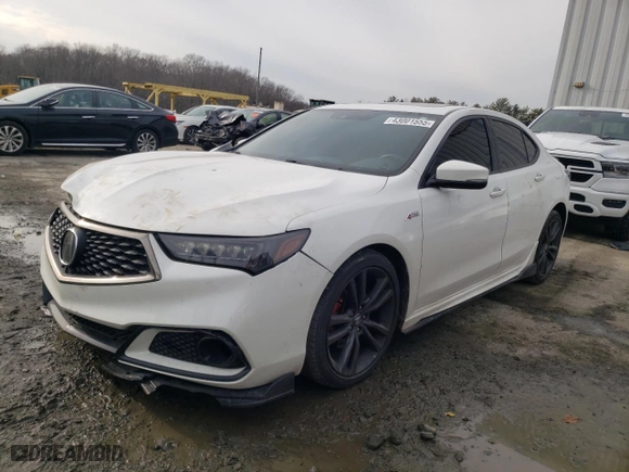 2018 Acura TLX w/A-SPEC Pkg with VIN 19UUB2F61JA009029, listed as a Copart auction lot 43001555 with 66,405 mi miles and Salvage Title. Bid and sale history available at carsss.com. Image 1.
