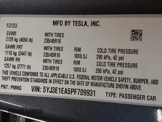 2023 Tesla Model 3 с VIN 5YJ3E1EA5PF709931, выставлен на аукционе IAAI как лот 42505968 с пробегом 17 065 миль миль и . История ставок и продаж доступна на DreamBid. Изображение 9.