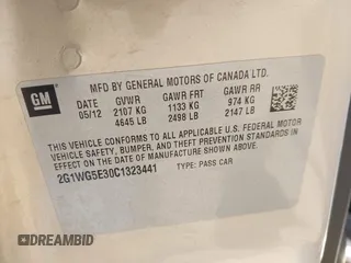 2012 Chevrolet Impala LT Fleet with VIN 2G1WG5E30C1323441, listed as a IAAI auction lot 42012059 with 181,198 mi miles and . Bid and sale history available at DreamBid. Image 9.