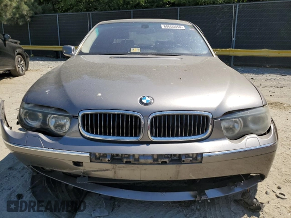 2002 BMW 7 Series 745Li with VIN WBAGN63472DR07659, listed as a Copart auction lot 60600554 with Not Provided miles and Salvage Title. Bid and sale history available at carsss.com. Image 5.