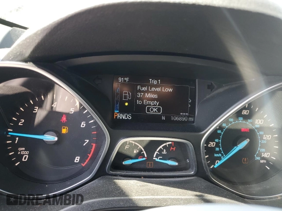 2015 Ford Escape Titanium with VIN 1FMCU0J97FUC80446, listed as a Copart auction lot 58749895 with 106,890 mi miles and Salvage title. Bid and sale history available at DreamBid. Image 9.