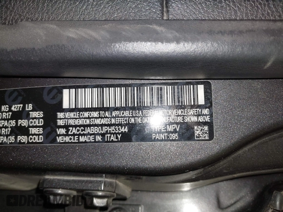 2018 Jeep Renegade Latitude z VIN ZACCJABB0JPH53344, wystawiony jako IAAI lot #41529063 z przebiegiem 102 758 mil mil oraz . Historia ofert i sprzedaży dostępna na DreamBid. Obrazek 9.