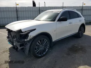 2017 Infiniti QX70 with VIN JN8CS1MW6HM411617, listed as a Copart auction lot 48076265 with 51,482 mi miles and Salvage Title. Bid and sale history available at carsss.com. Image 1.