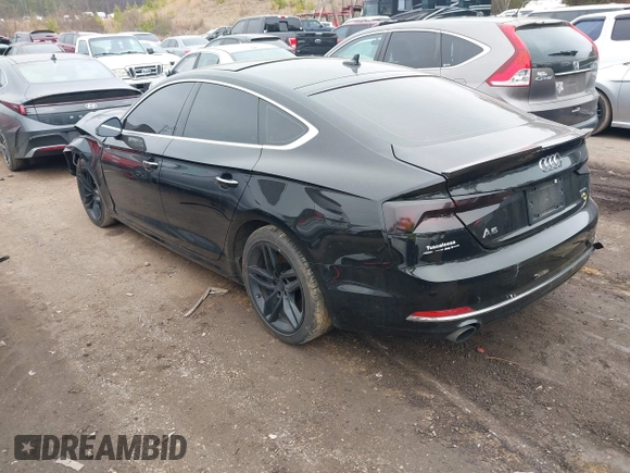 2019 Audi A5 Sportback Premium with VIN WAUANCF50KA054404, listed as a IAAI auction lot 41497979 with 90,736 mi miles. Bid and sale history available at carsss.com. Image 3.