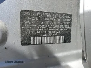 2013 Hyundai Elantra with VIN KMHD35LE9DU032243, listed as a Copart auction lot 53285835 with 122,389 mi miles and Salvage title. Bid and sale history available at DreamBid. Image 13.