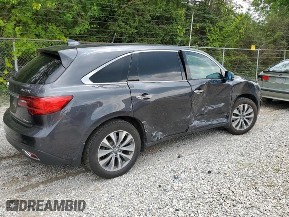 2014 Acura MDX Technology with VIN 5FRYD4H63EB005045, listed as a Copart auction lot 64413825 with 252,632 mi miles and Salvage title. Bid and sale history available at DreamBid. Image 3.