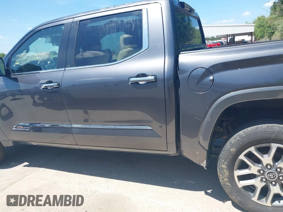 2024 Toyota Tundra 1794 Edition with VIN 5TFMA5DBXRX142402, listed as a IAAI auction lot 42619668 with 17,523 mi miles and . Bid and sale history available at DreamBid. Image 14.