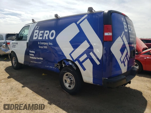 2020 Chevrolet Express Cargo with VIN 1GCWGAFG7L1179054, listed as a Copart auction lot 56726655 with 39,099 mi miles and Salvage title. Bid and sale history available at DreamBid. Image 2.