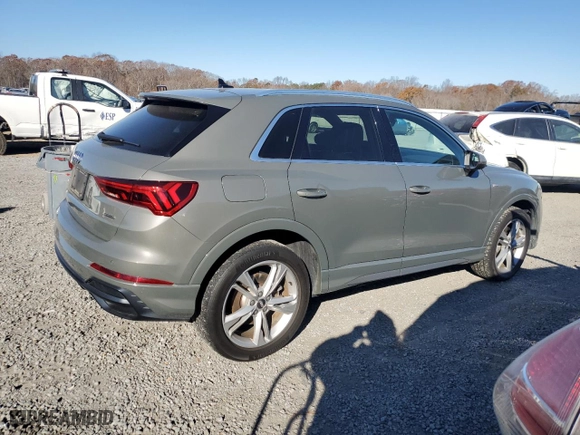 2020 Audi Q3 S line Premium Plus with VIN WA1EECF36L1113941, listed as a Copart auction lot 82960604 with 29,723 mi miles and Salvage Title. Bid and sale history available at carsss.com. Image 3.
