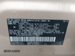2012 Toyota RAV4 with VIN 2T3ZF4DV4CW126901, listed as a IAAI auction lot 41713361 with 194,828 mi miles. Bid and sale history available at carsss.com. Image 9.