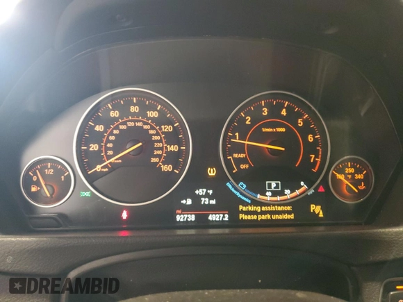 2016 BMW 4 Series 428i xDrive with VIN WBA3N9C54GK250704, listed as a Copart auction lot 52419385 with 92,738 mi miles and Salvage Title. Bid and sale history available at carsss.com. Image 9.