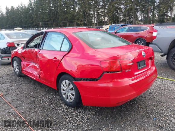 2012 Volkswagen Jetta Sedan S w/Sunroof with VIN 3VW2K7AJ2CM373655, listed as a IAAI auction lot 41943318 with 125,614 mi miles. Bid and sale history available at carsss.com. Image 3.