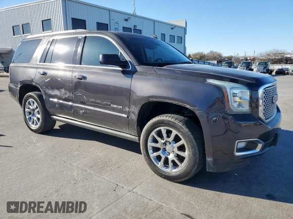2015 GMC Yukon Denali with VIN 1GKS1CKJ7FR132677, listed as a Copart auction lot 47820925 with 144,821 mi miles and Salvage Title. Bid and sale history available at carsss.com. Image 4.