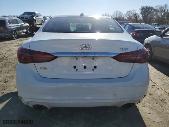 2018 Infiniti Q50 3.0t LUXE with VIN JN1EV7AR0JM443422, listed as a Copart auction lot 82136204 with 69,736 mi miles and Salvage Title. Bid and sale history available at carsss.com. Image 6.
