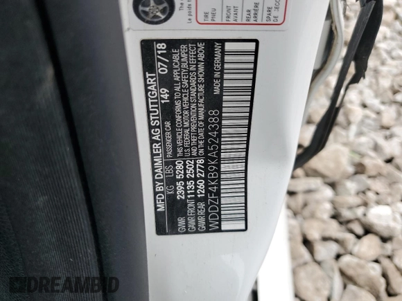 2019 Mercedes-Benz E 300 с VIN WDDZF4KB9KA524388, выставлен на аукционе Copart как лот 52723445 с пробегом 93 906 миль миль и Списание • Salvage title. История ставок и продаж доступна на DreamBid. Изображение 12.