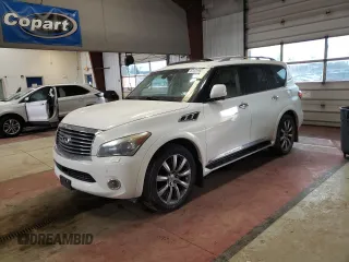 2012 Infiniti QX56 7-passenger with VIN JN8AZ2NEXC9015071, listed as a Copart auction lot 47420625 with 125,879 mi miles and Salvage Title. Bid and sale history available at carsss.com. Image 1.