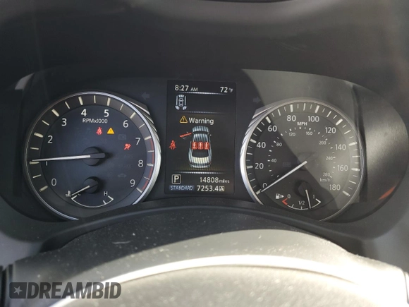 2023 Infiniti Q50 Luxe with VIN JN1EV7BR3PM543411, listed as a Copart auction lot 57782135 with 14,808 mi miles and Salvage title. Bid and sale history available at DreamBid. Image 9.