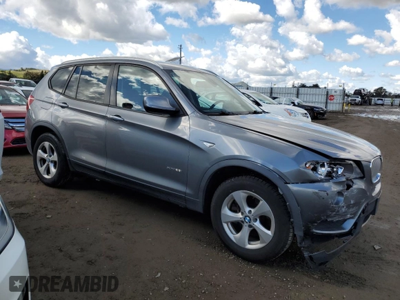 2012 BMW X3 28i with VIN 5UXWX5C55CL725394, listed as a Copart auction lot 48235345 with 132,791 mi miles and Salvage Title. Bid and sale history available at DreamBid. Image 4.
