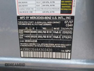 2008 Mercedes-Benz M 320 CDI z VIN 4JGBB22E68A302420, wystawiony jako IAAI lot #42402486 z przebiegiem 95 284 mil mil oraz . Historia ofert i sprzedaży dostępna na DreamBid. Obrazek 9.