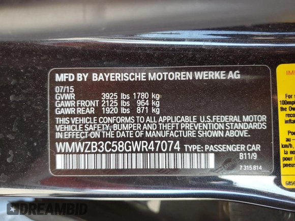 2016 MINI Countryman with VIN WMWZB3C58GWR47074, listed as a Copart auction lot 57174885 with 83,062 mi miles and Salvage title. Bid and sale history available at DreamBid. Image 12.