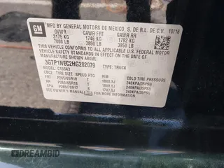 2017 GMC Sierra 1500 SLT with VIN 3GTP1NEC2HG202079, listed as a IAAI auction lot 42322915 with 130,412 mi miles and . Bid and sale history available at DreamBid. Image 9.