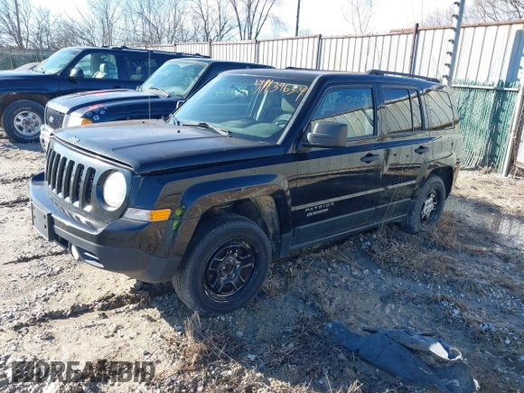 2012 Jeep Patriot Sport with VIN 1C4NJRBB3CD655935, listed as a IAAI auction lot 41139634 with 199,608 mi miles and . Bid and sale history available at carsss.com. Image 2.