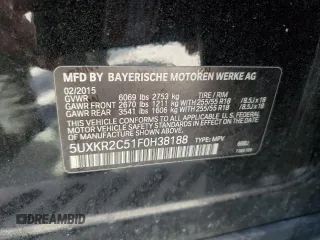 2015 BMW X5 sDrive35i with VIN 5UXKR2C51F0H38188, listed as a Copart auction lot 49644415 with 164,632 mi miles and Clean Title. Bid and sale history available at carsss.com. Image 13.