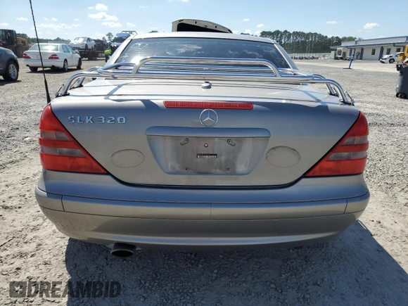 2003 Mercedes-Benz SLK 320 with VIN WDBKK65F03F286130, listed as a Copart auction lot 61544385 with 98,899 mi miles and Salvage title. Bid and sale history available at DreamBid. Image 6.