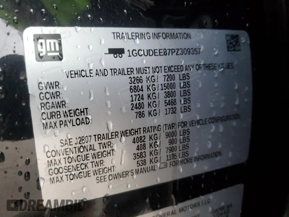 2023 Chevrolet Silverado 1500 RST with VIN 1GCUDEE87PZ309357, listed as a Copart auction lot 44620385 with 27,774 mi miles and Salvage Title. Bid and sale history available at DreamBid. Image 13.
