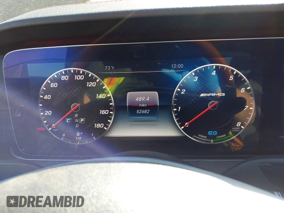 2019 Mercedes-Benz E 53 AMG with VIN WDDZF6BB0KA491129, listed as a IAAI auction lot 42112391 with 52,682 mi miles and . Bid and sale history available at DreamBid. Image 7.