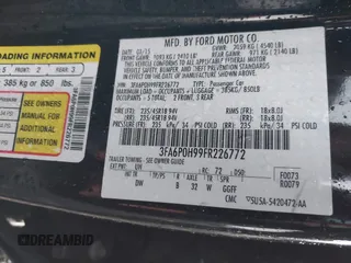 2015 Ford Fusion SE with VIN 3FA6P0H99FR226772, listed as a IAAI auction lot 41180453 with 99,838 mi miles. Bid and sale history available at carsss.com. Image 9.