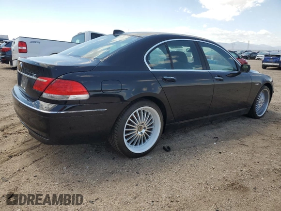 2007 BMW 7 Series 750i z VIN WBAHL83567DT08922, wystawiony jako Copart lot #56196245 z przebiegiem 124 095 mil mil oraz Czysty tytuł • Clean title. Historia ofert i sprzedaży dostępna na DreamBid. Obrazek 3.