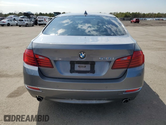 2015 BMW 5 Series 535i with VIN WBA5B1C58FD917697, listed as a Copart auction lot 52963585 with 66,058 mi miles and Salvage Title. Bid and sale history available at carsss.com. Image 6.