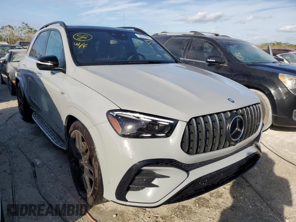 2024 Mercedes-Benz GLE 53 AMG with VIN 4JGFB6BBXRB105065, listed as a Copart auction lot 76574894 with Not provided miles and Non repairable. Bid and sale history available at DreamBid. Image 4.