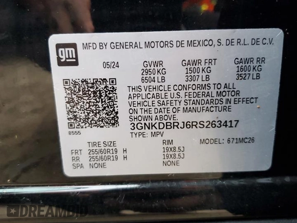 2024 Chevrolet Blazer EV eAWD LT z VIN 3GNKDBRJ6RS263417, wystawiony jako Copart lot #74949274 z przebiegiem 1 190 mil mil oraz Nie do naprawy • Non repairable. Historia ofert i sprzedaży dostępna na DreamBid. Obrazek 14.