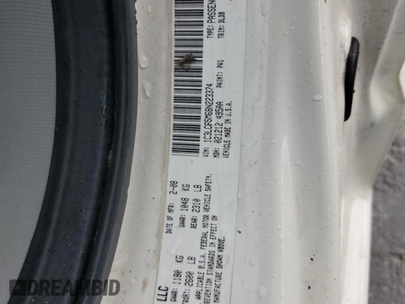 2008 Chrysler Sebring Limited with VIN 1C3LC65M68N223374, listed as a Copart auction lot 60911895 with 75,842 mi miles and Salvage title. Bid and sale history available at DreamBid. Image 12.