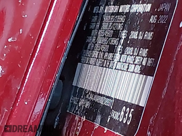 2022 Mitsubishi Outlander SEL z VIN JA4J4VA8XNZ089311, wystawiony jako IAAI lot #41618931 z przebiegiem 35 280 mil mil oraz . Historia ofert i sprzedaży dostępna na DreamBid. Obrazek 9.