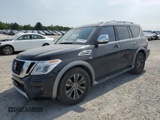 2018 Nissan Armada Platinum with VIN JN8AY2NE0J9731798, listed as a Copart auction lot 57714145 with 192,133 mi miles and Salvage title. Bid and sale history available at DreamBid. Image 1.