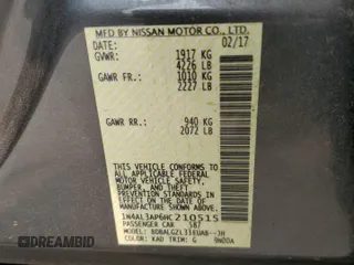 2017 Nissan Altima SV with VIN 1N4AL3AP6HC210515, listed as a Copart auction lot 58926035 with 148,423 mi miles and Salvage title. Bid and sale history available at DreamBid. Image 12.