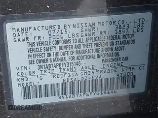2015 Nissan Sentra SV with VIN 3N1AB7AP6FY315146, listed as a IAAI auction lot 41714136 with 126,687 mi miles and . Bid and sale history available at DreamBid. Image 9.