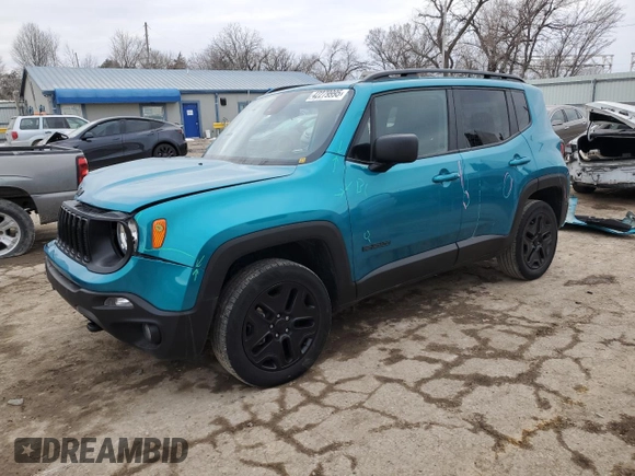 2021 Jeep Renegade Upland z VIN ZACNJDAB2MPM64575, wystawiony jako Copart lot #42279995 z przebiegiem 59 107 mil mil oraz Szkoda całkowita • Salvage title. Historia ofert i sprzedaży dostępna na DreamBid. Obrazek 1.