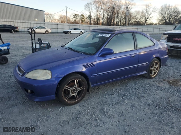 2000 Honda Civic Si with VIN 1HGEM1153YL097118, listed as a Copart auction lot 41491865 with 280,506 mi miles and Salvage Title. Bid and sale history available at carsss.com. Image 1.