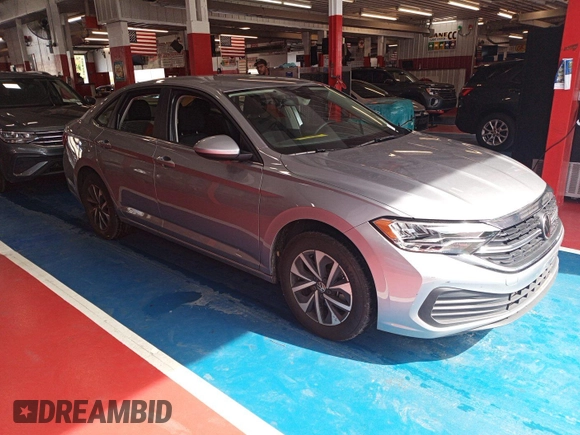 2024 Volkswagen Jetta S with VIN 3VW5M7BU5RM077151, listed as a IAAI auction lot 42796121 with 19,887 mi miles and . Bid and sale history available at DreamBid. Image 28.