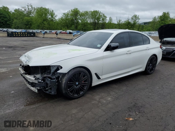 2019 BMW 5 Series 540i xDrive with VIN WBAJE7C58KWW37088, listed as a Copart auction lot 57759905 with 64,621 mi miles and Salvage title. Bid and sale history available at DreamBid. Image 1.