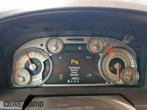 2018 Ram 1500 Longhorn with VIN 1C6RR7PT7JS194268, listed as a Copart auction lot 56565985 with 183,323 mi miles and Salvage title. Bid and sale history available at DreamBid. Image 9.