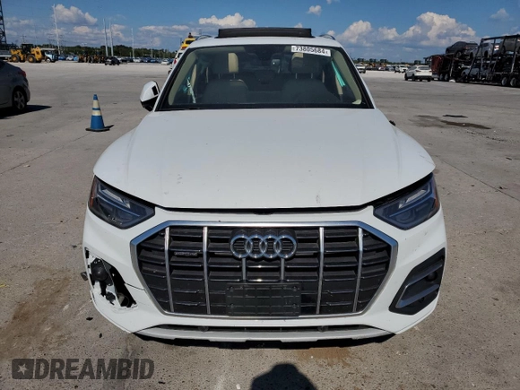 2021 Audi Q5 Premium with VIN WA1AAAFY9M2021339, listed as a Copart auction lot 73805684 with Not provided miles and Salvage title. Bid and sale history available at DreamBid. Image 5.