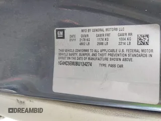 2011 Buick Lucerne CXL with VIN 1G4HC5EM0BU134274, listed as a IAAI auction lot 42217978 with 137,821 mi miles and . Bid and sale history available at carsss.com. Image 9.