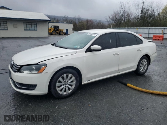 2013 Volkswagen Passat S with VIN 1VWAP7A34DC103036, listed as a Copart auction lot 52183745 with 130,966 mi miles and Salvage title. Bid and sale history available at DreamBid. Image 1.