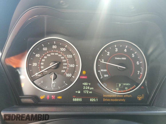2016 BMW 2 Series M235i with VIN WBA1J7C50GV359456, listed as a Copart auction lot 47385355 with 68,895 mi miles and Salvage title. Bid and sale history available at DreamBid. Image 9.