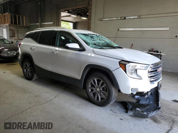 2022 GMC Terrain SLT with VIN 3GKALVEV0NL109666, listed as a Copart auction lot 57865495 with 75,738 mi miles and Salvage title. Bid and sale history available at DreamBid. Image 4.